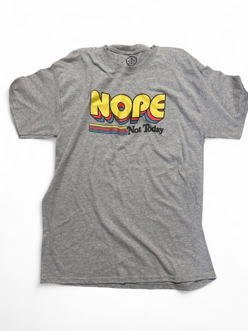 Source Unknown Gray 'NOPE Not Today' Graphic Tee with Retro Stripe